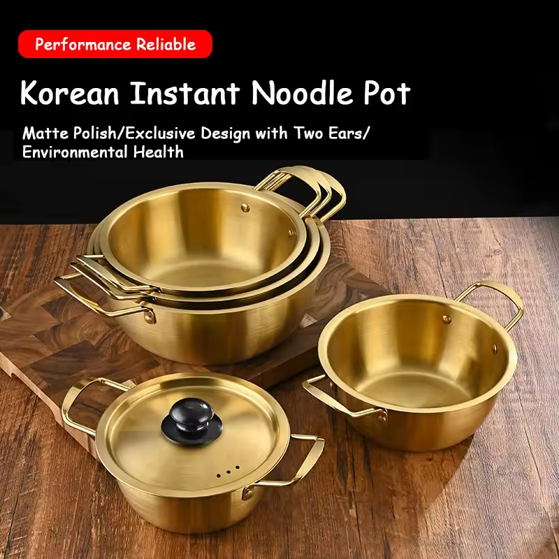 Korean Style Stainless Steel Family Milk Ramen Instant Noodle Small Boiling Soup Hot Pot for Induction Cooker Cooking