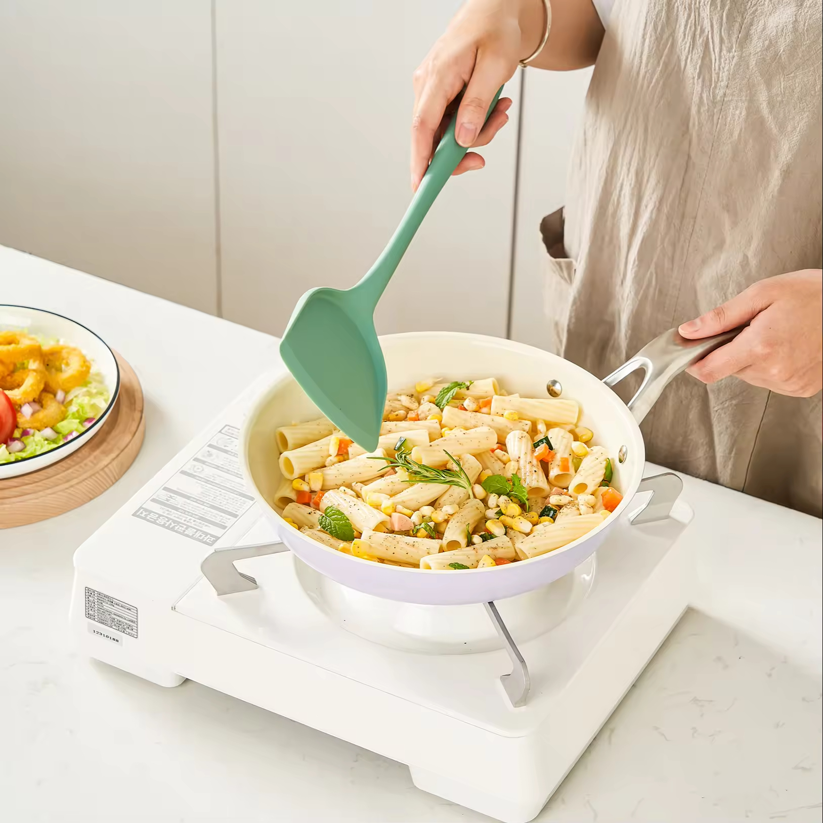 Latest Design Ceramic Coating 24cm Frying Pan Kitchen Cookware Stainless Steel Induction Fry Pan