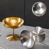 Fast Shipment Golden High Frost-proof Bottom Round Food Safety Metal Yogurt Juice Cocktail Wine Stainless Steel Ice Cream Cup