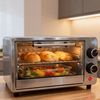 Portable Mini Household 9L Electric Convection Oven Stainless Steel Mechanical Timer Control Light Indicator Overheat Protection
