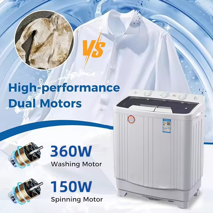 Semi Automatic Double Tub Washer Twin Tub Washing Machine 7kg Top Load