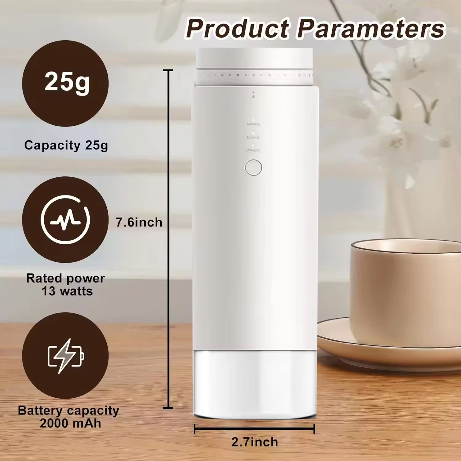 A Portable Steel Core Coffee Grinder with the Fastest Grinding Speed