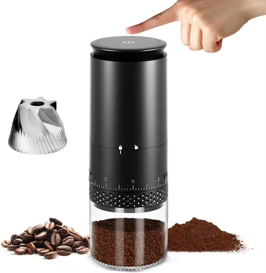 Smart Mini SS Core Coffee Grinder 38 Levels Adjustment High Performance Rechargeable Electric Burr Coffee Grinder for Travel