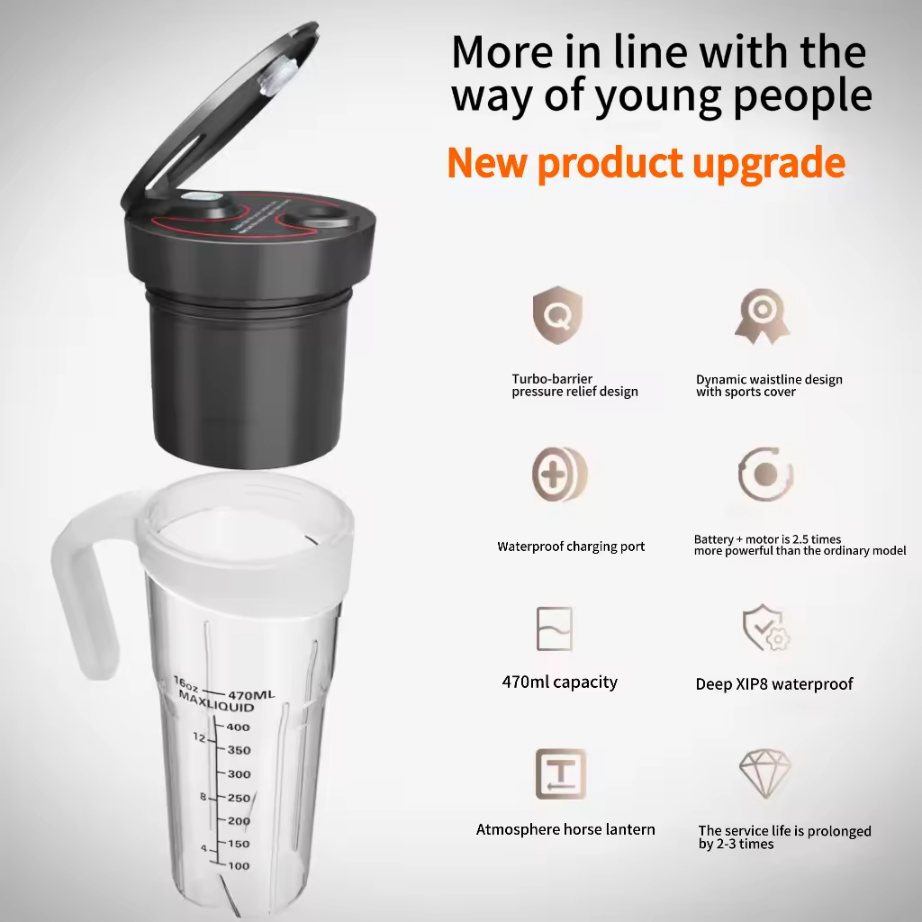 Portable Blender for Shakes and Smoothies 16 Oz Rechargeable Type-C Personal Blender Mini Blender with Ultra Sharp