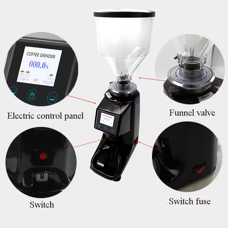 Home Commercial Grinder Mills Machine Powerful 500 G 1 KG Black Flat Blade Alloy Coffee Bean Grinder Electric Cheap Price