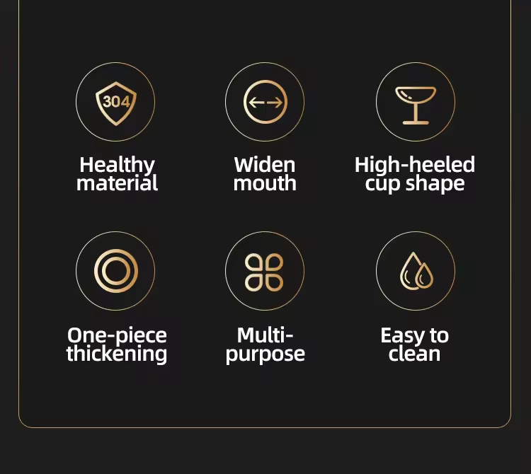 Fast Shipment Golden High Frost-proof Bottom Round Food Safety Metal Yogurt Juice Cocktail Wine Stainless Steel Ice Cream Cup