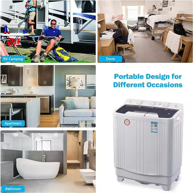 Semi Automatic Double Tub Washer Twin Tub Washing Machine 7kg Top Load