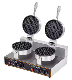 Commercial Double-Head Waffle Maker Oven Electric Belgian Waffle Specialized Snack Bar Non-Stick Coating Household Use US Plug