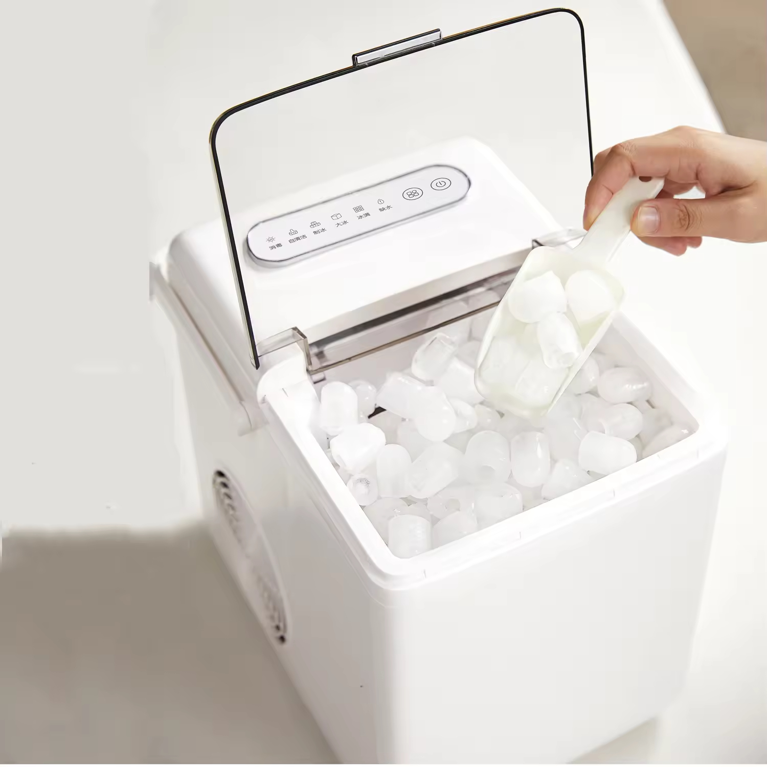 70pcs Ice Cube Large Capacity Electric Ice Makers 12kg Compact Countertop Ice Cube Maker Ice Machine.