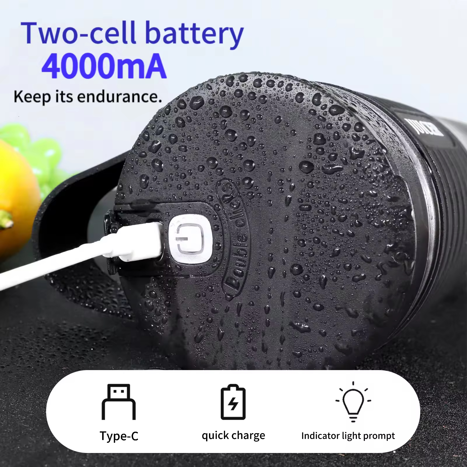 Portable Blender for Shakes and Smoothies 16 Oz Rechargeable Type-C Personal Blender Mini Blender with Ultra Sharp