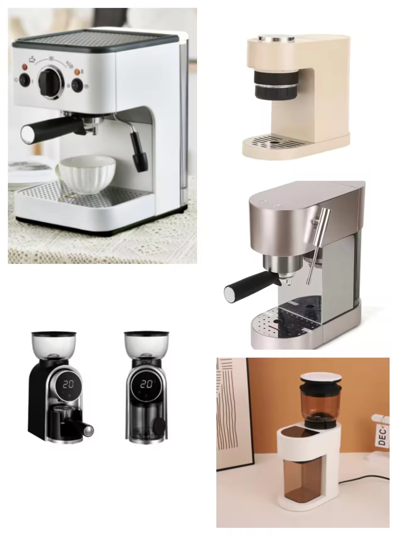 Electric Coffee Bean Grinder Dosing Cup Conical Burr LED Display Anti-Static Design Compact Quiet Household Espresso Grinder