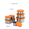 Hot Selling Multi Purpose Stainless Steel 304 Round Rectangle Silicon Lid Outdoor Hiking Fruit Food Storage and Container Set