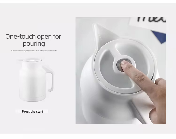 Nice Quality 1500ml Black White Portable Food Grade Stainless Steel 304 Hotel Keep Warm Drinking Hot Boil Water Kettle Pot Sets