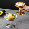 Fast Shipment Golden High Frost-proof Bottom Round Food Safety Metal Yogurt Juice Cocktail Wine Stainless Steel Ice Cream Cup
