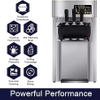 18L/H Commercial Soft Ice Cream Machine 20 Cups Continuous 1200W LED Display 3 Flavors