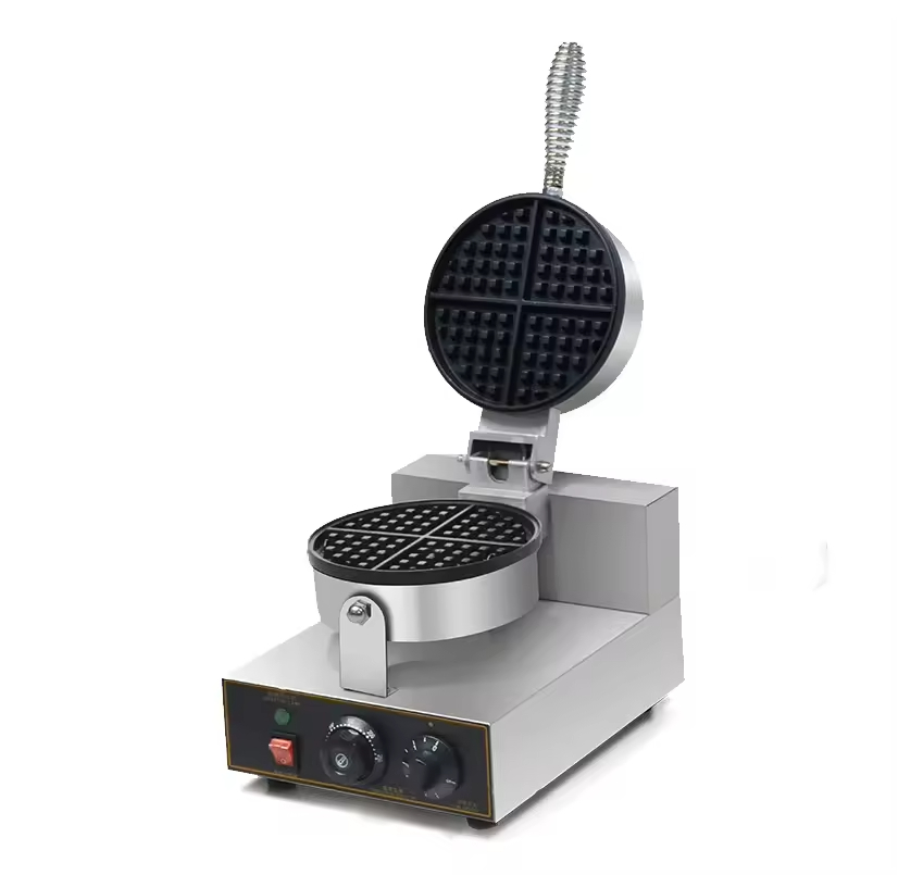 Commercial Waffle Maker Nonstick 1400W Stainless Steel Temperature and Time Control Suitable for Restaurant Bakeries