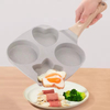 Modern Non-stick Aluminum Square Star Hole Egg Frying Pan 4-Hole Wood Handle 1L Capacity Eco-Friendly Cooking Accessory