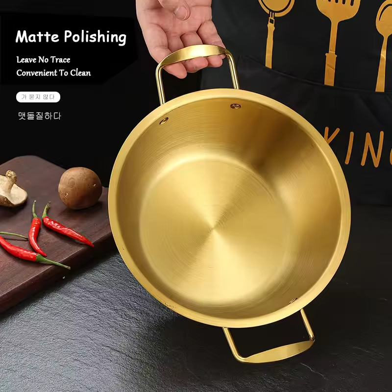 Korean Style Stainless Steel Family Milk Ramen Instant Noodle Small Boiling Soup Hot Pot for Induction Cooker Cooking