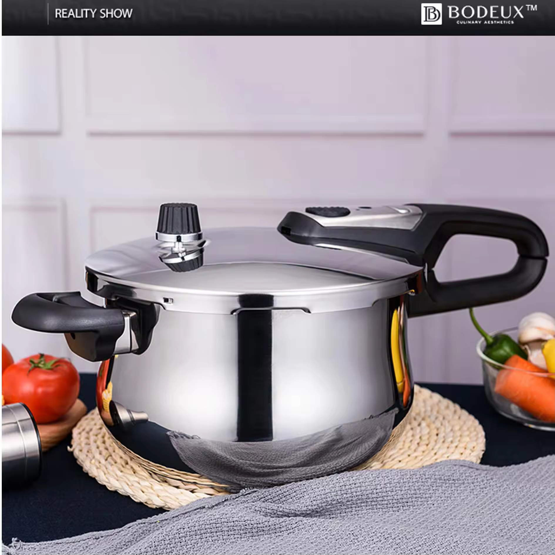 7L Large Capacity Traditional Stainless Steel Pressure Cooker Gas and Induction Kitchen Food Grade Energy Saving Pressure Cooker