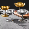 Fast Shipment Golden High Frost-proof Bottom Round Food Safety Metal Yogurt Juice Cocktail Wine Stainless Steel Ice Cream Cup