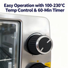 Portable Mini Household 9L Electric Convection Oven Stainless Steel Mechanical Timer Control Light Indicator Overheat Protection