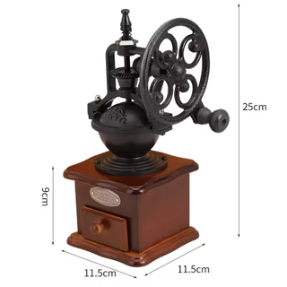 Wooden Classical Coffee Mill Portable Hand Manual Wood Coffee Grinder for Home Use and Travel