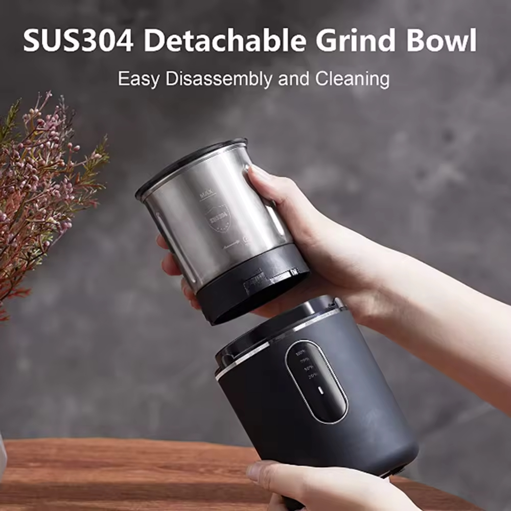 New Mini Portable OEM ODM Coffee Grinder USB Rechargeable Electric Coffee Grinder Cordless Blender Grinder for Coffee Beans
