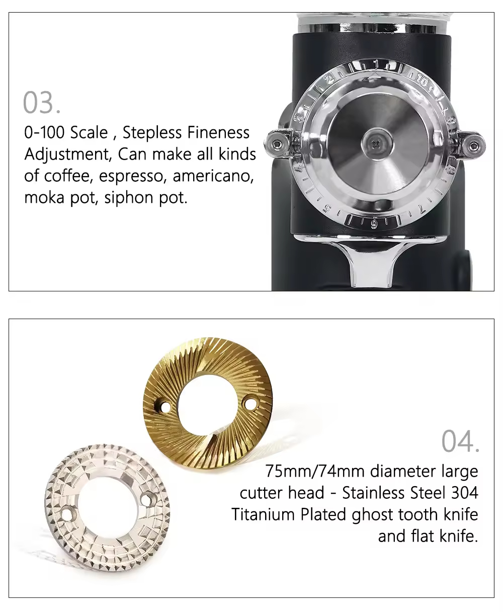 Hot Selling Semi - Automatic Coffee Machine with Electric Coffee Grinder DF64 Commercial Grinder