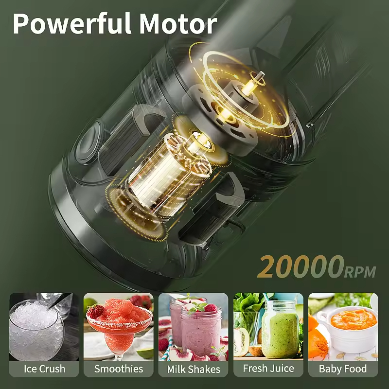 Professional Waterproof Portable Blender Shakes and Smoothies Type-C Rechargeable Personal Mini Blender