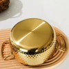 Hammer Pattern Stainless Steel Home Use Gas Induction Seafood Ramen Noodles Cooking Pot Double Ear Casserole Cookware Set