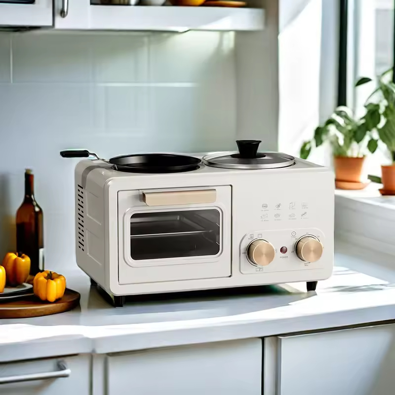 New Fashion Portable 3-in-1 Electric Breakfast Maker Multi-Function Oven Frying Pan & Egg Cooker