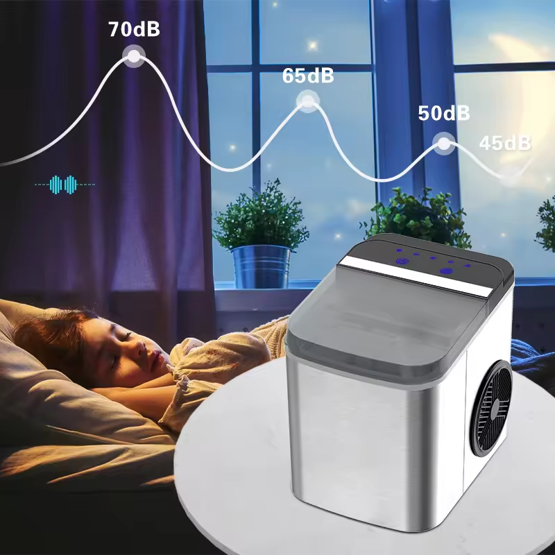 Factory Price Portable Stainless Steel Electric Ice Maker First Ice 8 Minutes 26 Pounds Home Hotel Car Use Bullet Shaped Cube