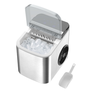 Factory Price Portable Stainless Steel Electric Ice Maker First Ice 8 Minutes 26 Pounds Home Hotel Car Use Bullet Shaped Cube