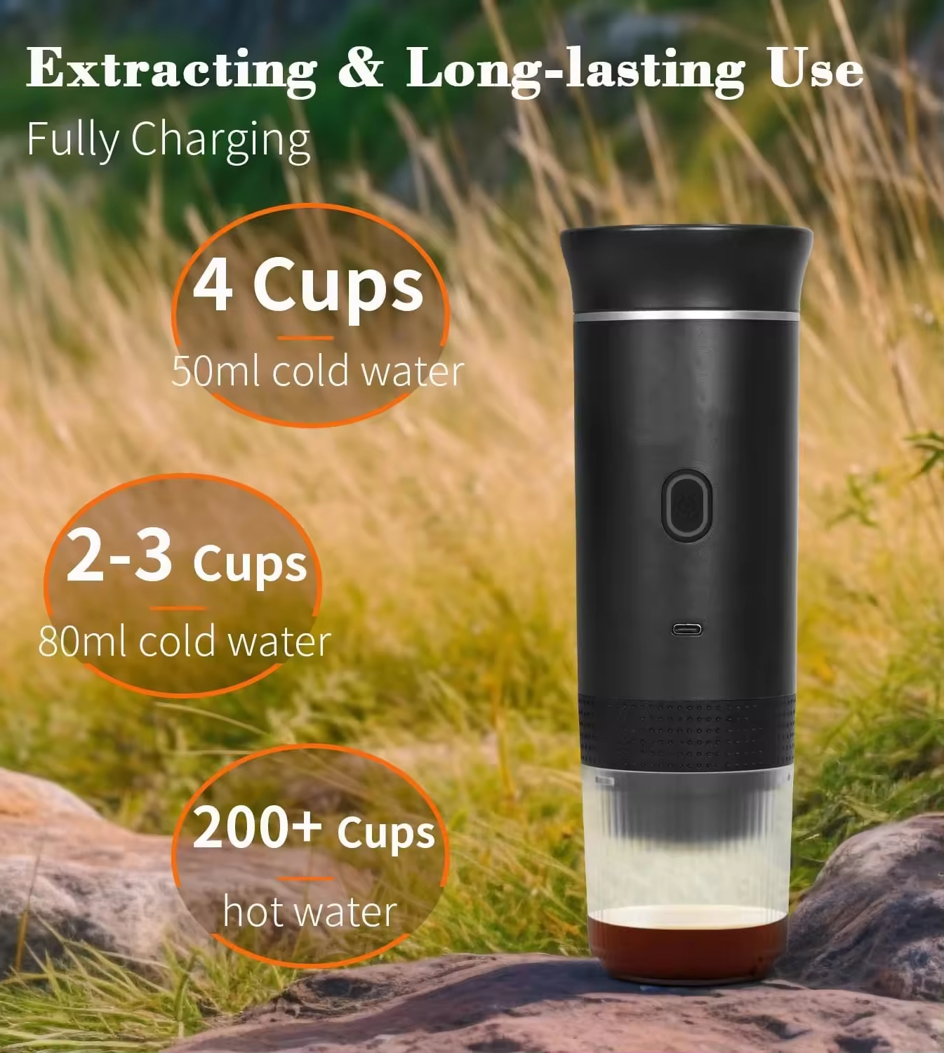 Portable Espresso Maker Cold Hot Brewing Cafe Multi-function 2 in 1 Coffee Maker Electric Espresso Maker with Travel Bag