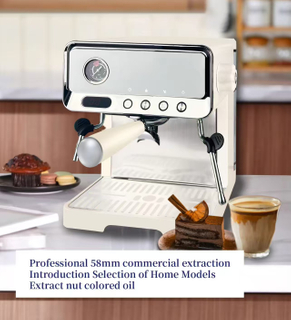 20 Bar Espresso Maker with Plastic Free Portafitler and Steamer for Latte Cappuccino caffettiera with Pressure Gauge