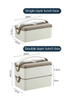 Double Layer 2 Compartments 1600ml Soft Silicon Handle No Leak Seal Buckle Insulated Heat Hot Bento Lunch Box