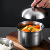Factory Upgrade Large Capacity 400 800ml Thicken Induction All Stainless Steel 304 Nutrition Steam Cooking Soup Bowl with Lid