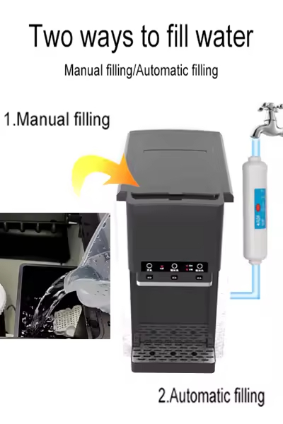 Stainless Steel+ABS Ice Maker Machine 25kg Commercial Cube Ice Machine Portable Ice Maker