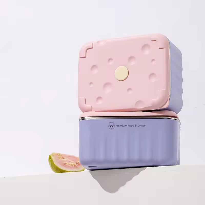 Custom Color Cheese 2 Size Microwave Heatable No Leak Stripe Thermal Bag Stainless Steel Adult Food Storage Bento Lunch Box Set
