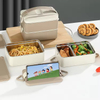 Double Layer 2 Compartments 1600ml Soft Silicon Handle No Leak Seal Buckle Insulated Heat Hot Bento Lunch Box