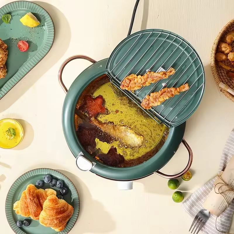 Customized Japanese Stainless Steel 201 and SUS304 French Fries Chicken Deep Tempura Frying Cooking Pot Fryer Pot